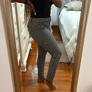 Express Black & White Gingham Cropped Slim Pants